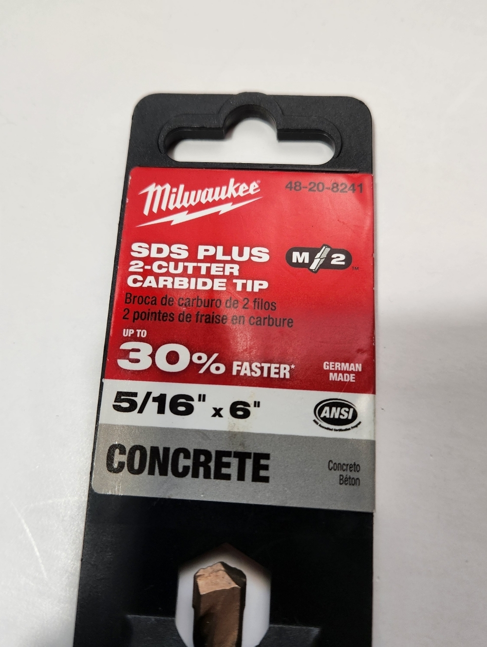 Milwaukee SDS Plus 2-Cutter Carbide Tip Drill Bit - Red/Black